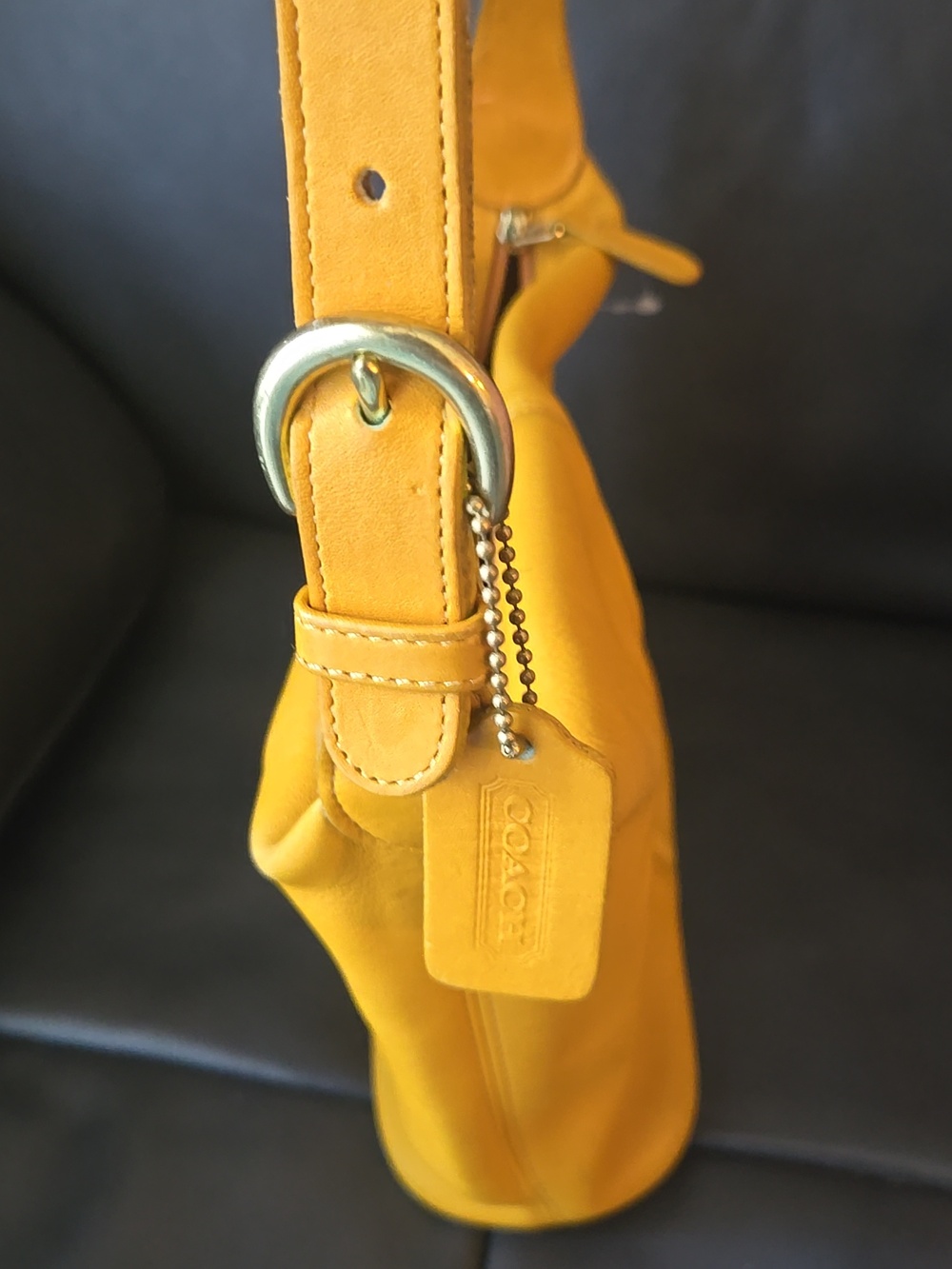 Coach Yellow Leather Shoulder Bag - Picture 7 of 7
